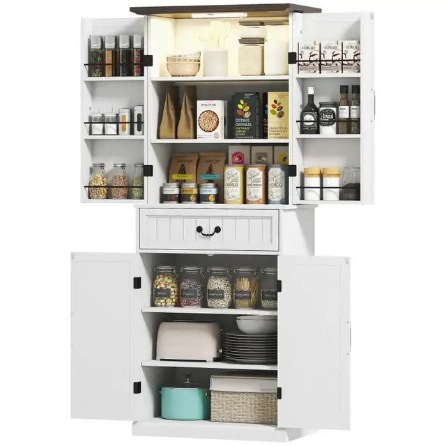 71" LED farmhouse Kitchen Pantry Cabinet in Bookcases & Shelving Units in Markham / York Region - Image 5
