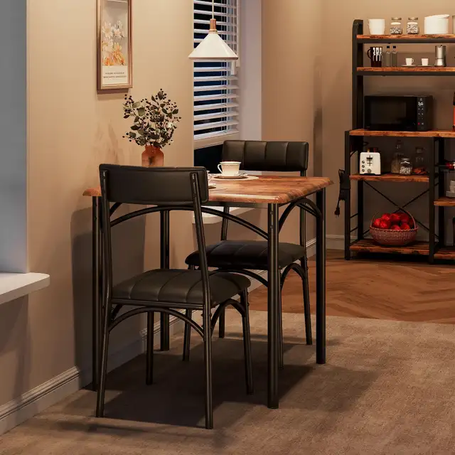 Wood Kitchen Room Table Set with 2 Upholstered Chairs  in Dining Tables & Sets in Markham / York Region - Image 8