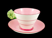 Royal Paragon Pink Floral Handle #770402 Rare Teacup and Saucer