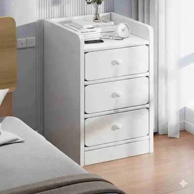 White 3-Drawer Nightstand, View more