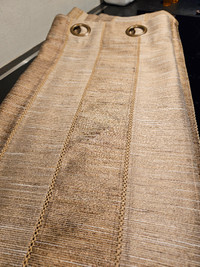 Rideaux (2) avec oeillets beige-brun/2 Grommet Curtain Panels