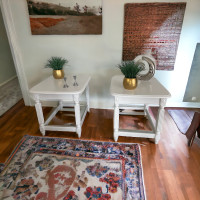 Two White End Tables