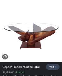 Copper propeller coffee table