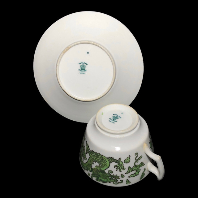 Antique Coalport Chinese Dragon Cup & Saucer Circa 1900 in Arts & Collectibles in La Ronge - Image 3