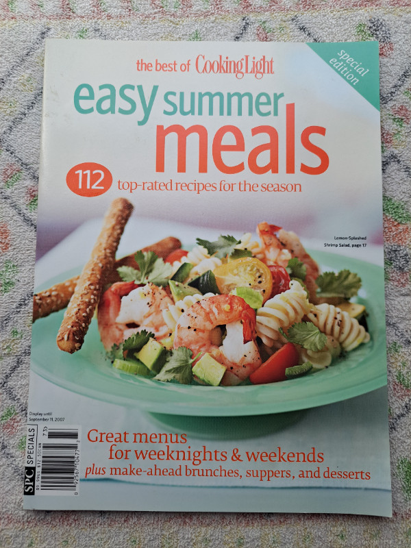 Cookbook - The Best of Cooking Light Easy Summer Meals in Other in Winnipeg