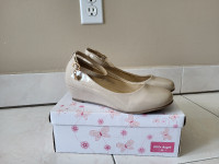 Soulier beige patent - fille