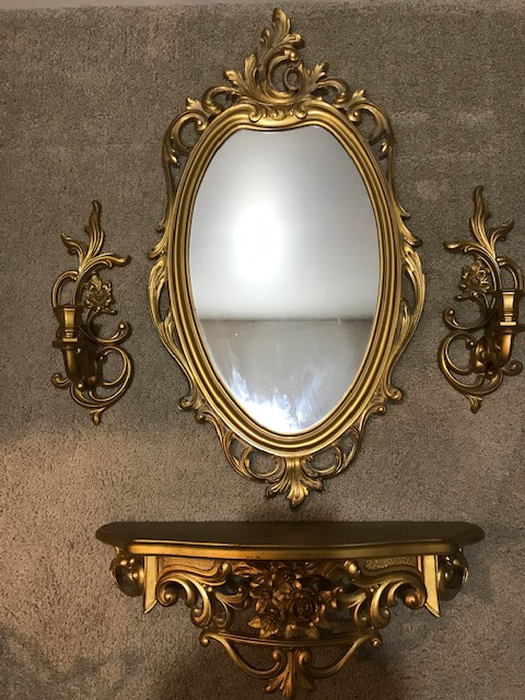 3 Day Sale 'Gold Ornate Mirror with shelf and candle holders in Home Décor & Accents in Edmonton - Image 2