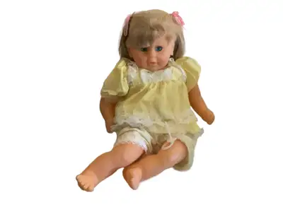 Blue Eyed Blonde Doll With Pony Tails and a Pacifier, View more