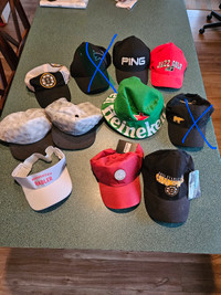 Various golf hats etc.