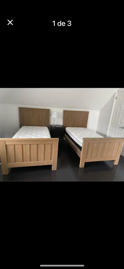 Restoration Hardware Kenwood beds with mattresses included. (2), View more