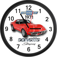 1971 Chevy Corvette Stingray (Mille Miglia Red) Wall Clock New