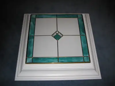 Stained Glass Kitchen Light Fixture. Portfolio flush mount fluorescent light fixture with green/whit...