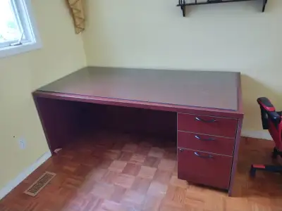 office desk with file cabinet, View more