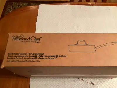 New Pampered Chef 10” skillet with lid, View more