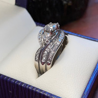 Engagement Ring/Dual Wedding Band Set
