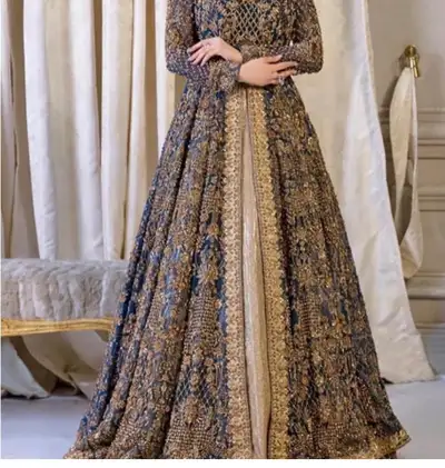 bridal Pakistani/ Indian dress heavy full of stone work , View more