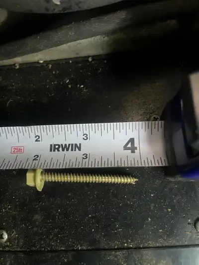 See the pictures for the style / type of screw Head size i believe is 7/16" 2" long