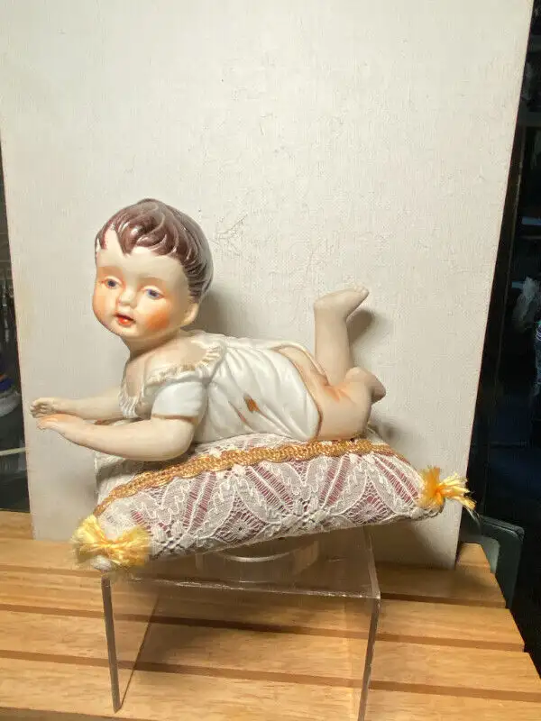 Vintage Porcelain Bisque Piano Baby in Arts & Collectibles in Vancouver - Image 2