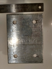 Plaques de renfort 5'' x 7'' x 1/8'' acier galvanisé