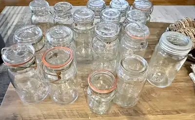 17 antique jars! NORGESGLASS, PERFECT SEAL, CROWN, SAFETY SEAL +, View more