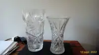 Vases en verre taillé