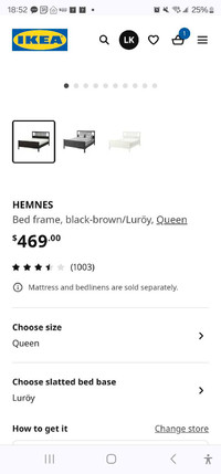 Ikea Hemnes Queen bed with sultan harestua matress queen 