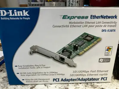 D-Link Express EtherNetwork Fast Ethernet PCI Network Adapter DFE-538TX (New)