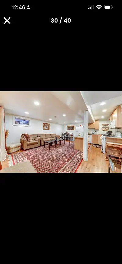 One bedroom in a two bedroom basement is available for single occupancy. Rent listed is for single o...