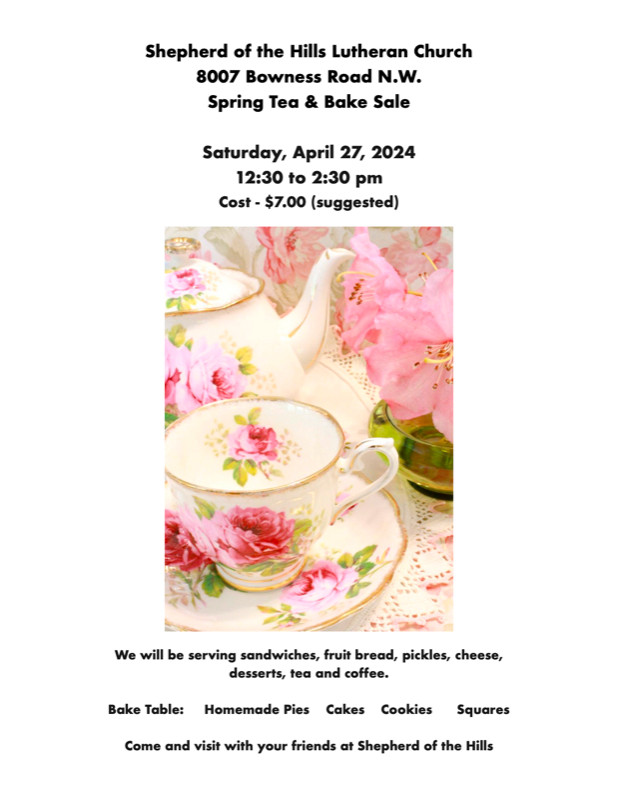 Church Tea & Bake Sale - Saturday, April 27, 2024 in Events in Calgary