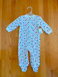 Brand New - Baby PJs with Hearts, 6-12 months