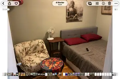 Bonjour! Je loue une belle chambre avec un lit double confortable, parfaite pour un(e) étudiant(e)....