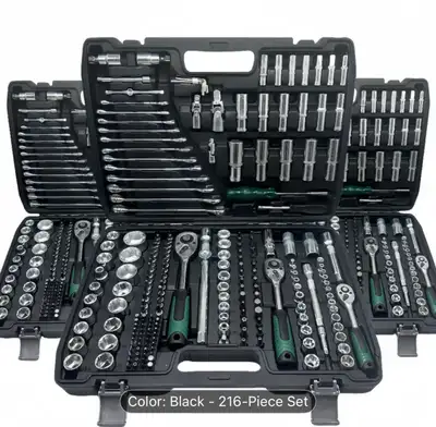 Description: Equip your garage with this ultimate 216‑piece professional mechanic tool set, crafted...