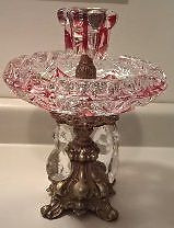 Vintage Crystal Glass Ashtray with Brass Pedestal and Prisms in Arts & Collectibles in Oshawa / Durham Region - Image 3