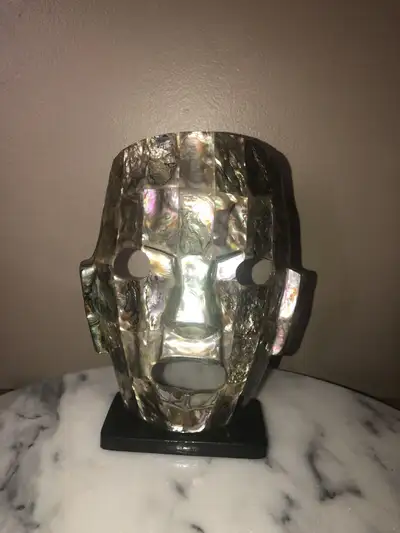 Handmade Abalone Mexican Mayan Mask, View more