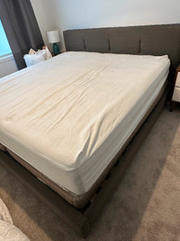 Upholstered king bed frame