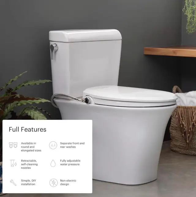 Brand New Brondell Swash CL99 Non-Electric Bidet Toilet Seat in Plumbing, Sinks, Toilets & Showers in Calgary - Image 4