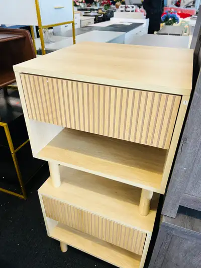 Large bedroom Nightstand, Side Table with Storage Shelf, View more