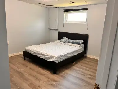 One room in basement with complete furniture, perfect for singles or couples, share bathroom, kitche...