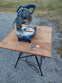 Mitre saw on folding stand