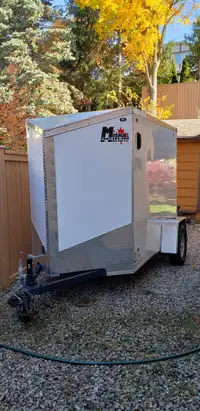 White 5×8 Cargo utility trailer