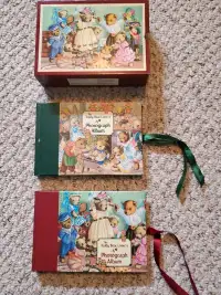 Two photo albums with storage case