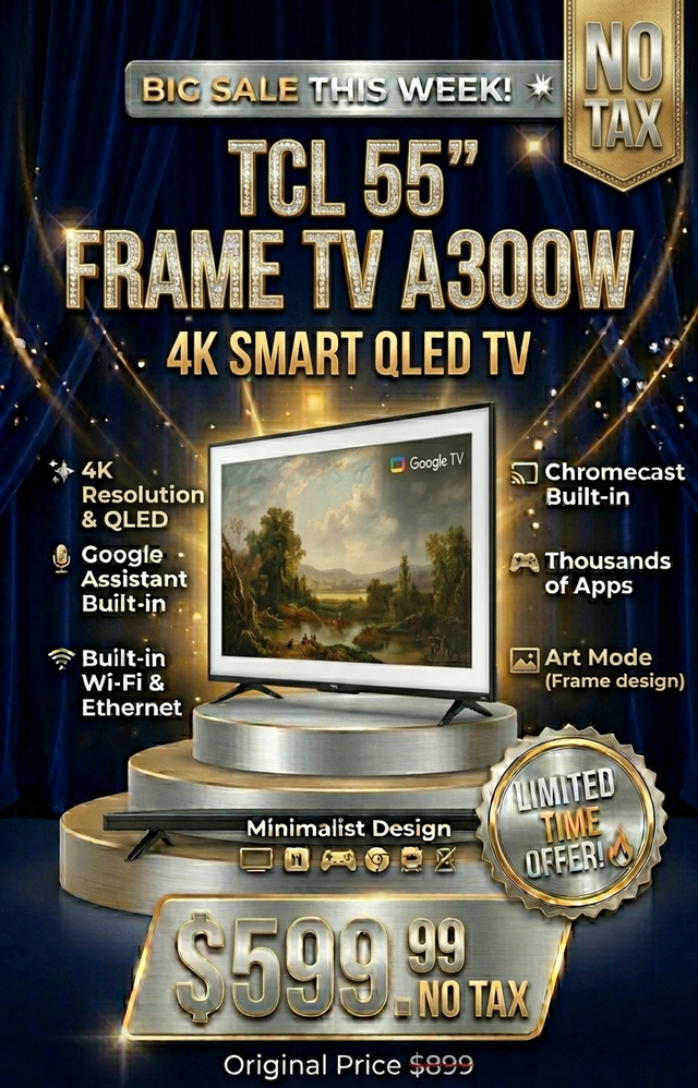 TCL 55" Class NXTVISION 4K QLED Smart TV with Google TV 55A300W in TVs in City of Toronto - Image 2