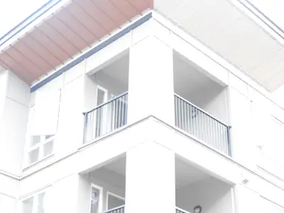 Bright corner unit with sundeck has 2 bedrooms and 2 bathrooms on the 4th floor of four-story buildi...
