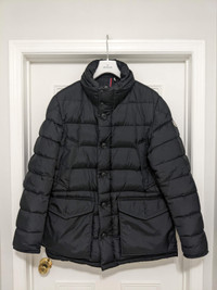 Moncler Quilted Black Long Down Jacket Size 6 / XXL