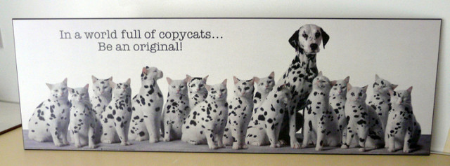 Black and white cats Dalmation dog Inspirational plaque in Home Décor & Accents in Norfolk County