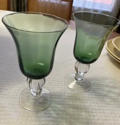 Set of 12 Green Goblets from Pier One, View more