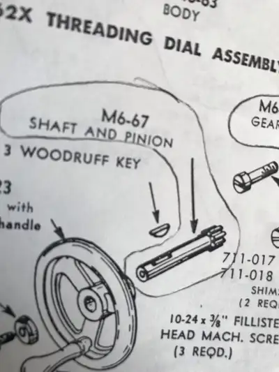 6” Atlas metal lathe pinion m6-67, View more