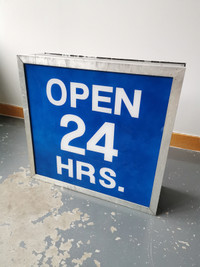 OPEN 24 HRS light - double sided