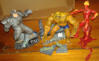 Figurine Marvel Legends Toybiz x3, the Thing, Human Torch, Rhino
