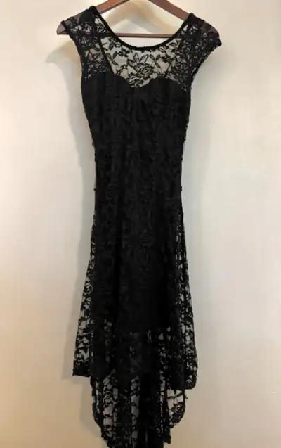 Lace Floral Black Dress, View more
